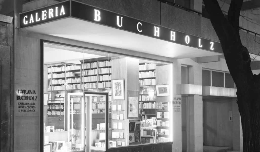 Montra original Livraria Buchholz, Rua Duque de Palmela 1966
