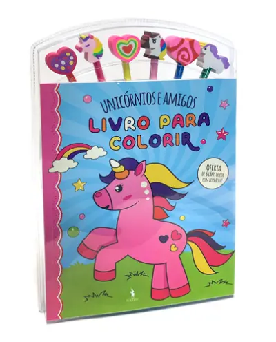 Capa do artigo Unicórnios e Amigos: Livro Colorir Lápis
